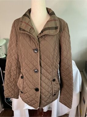 Liz Claiborne Quilted Puffer Jacket in Taupe